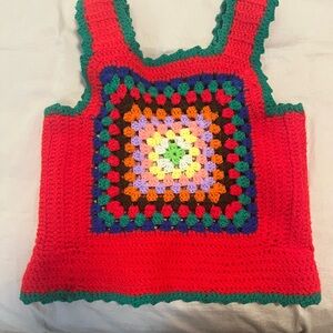 handmade ‘70s crochet top